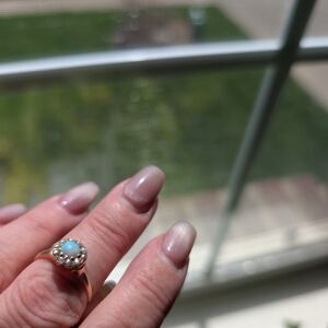 Antique Victorian Opal & Pearl 10k Ring